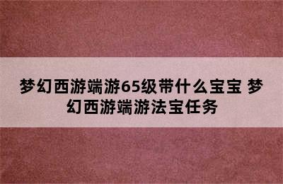 梦幻西游端游65级带什么宝宝 梦幻西游端游法宝任务